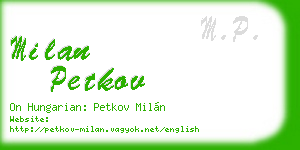 milan petkov business card